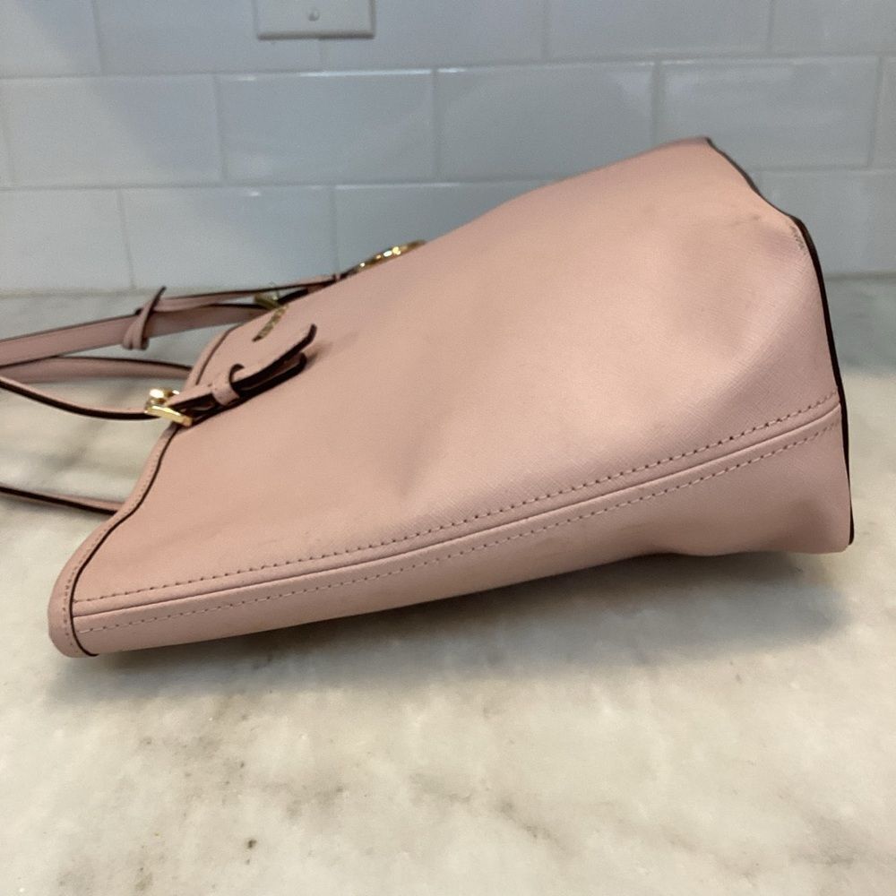 Michael Kors Purse Handbag Leather Jet Set Carry All Pink Tote Bag Pocketbook - Picture 9 of 16